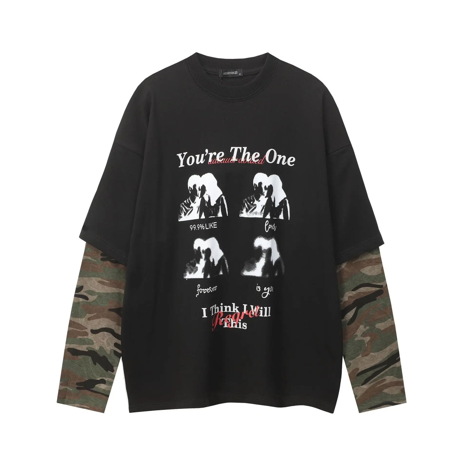 Camouflage fake two hoodies