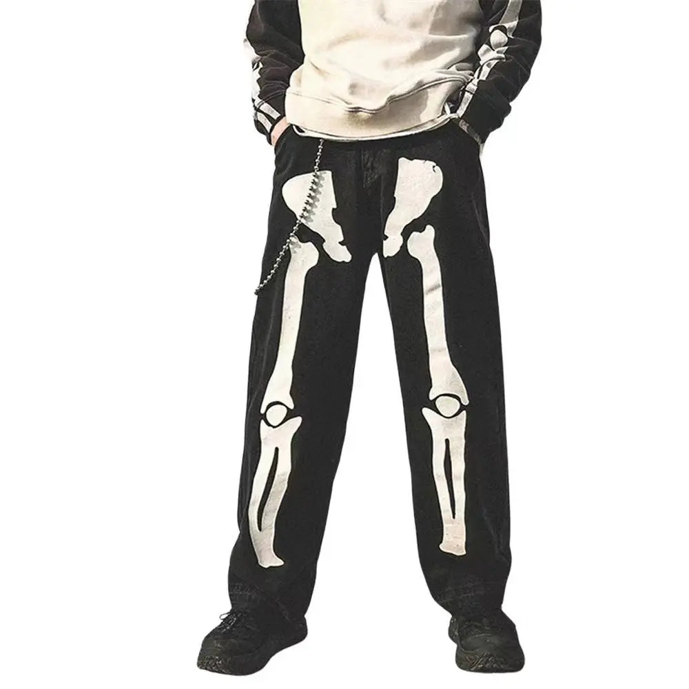 Skeleton Bone Graffiti Jeans for Men