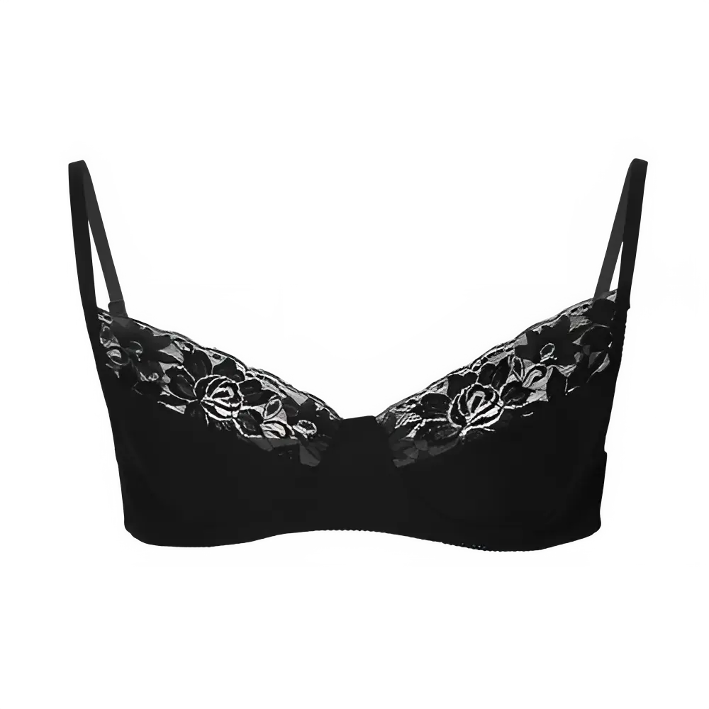 Adjustable Mens Sissy Bra - Floral Lace Design