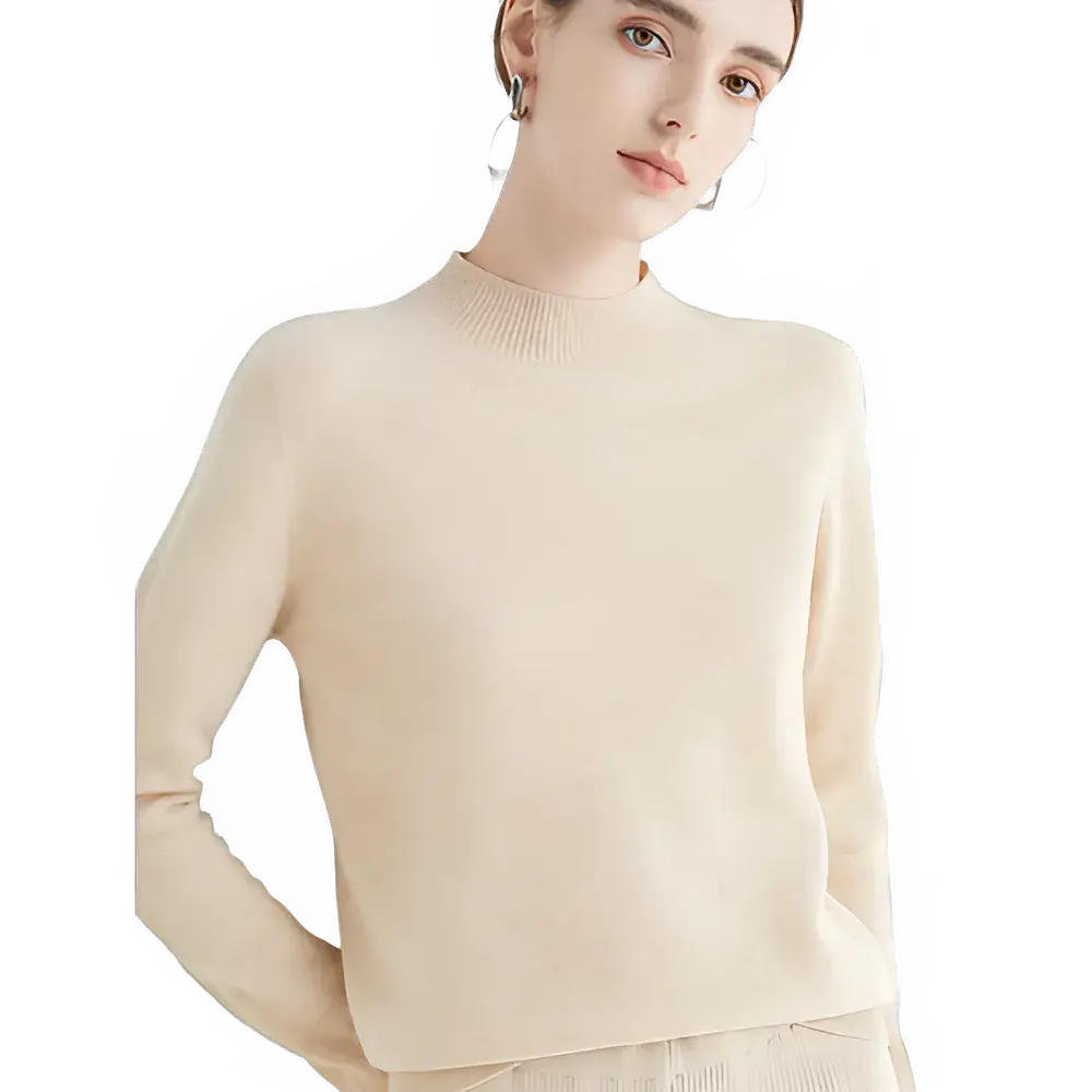 Women's Soft Mock-Neck Winter Sweater
