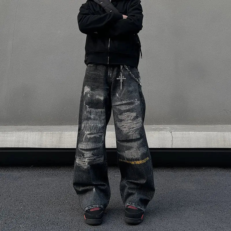 Washed denim jeans for men and women