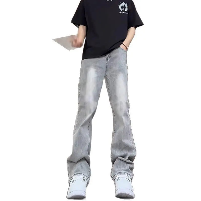 Cement Smoke Grey Elastic Jeans for Men