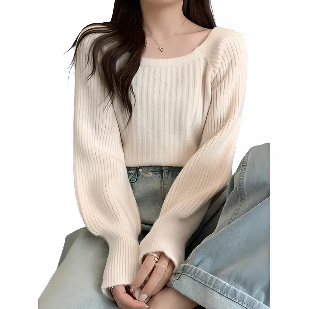 Soft Puff Sleeve Sweater for Women - Autumn Fashion