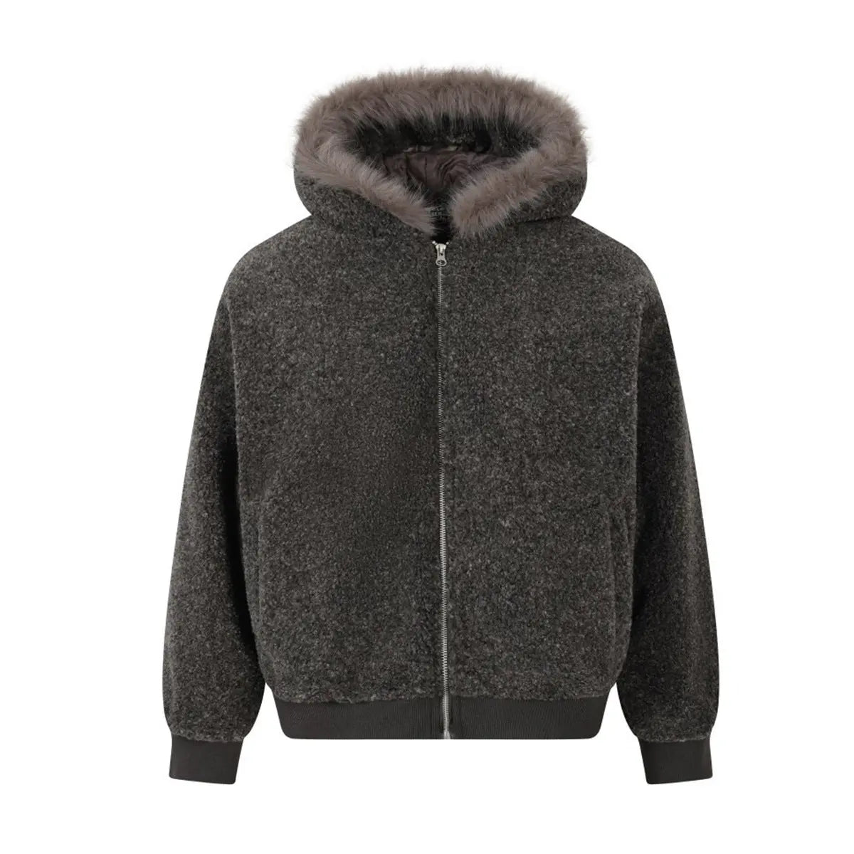 Wool collar cotton coat lamb wool jacket