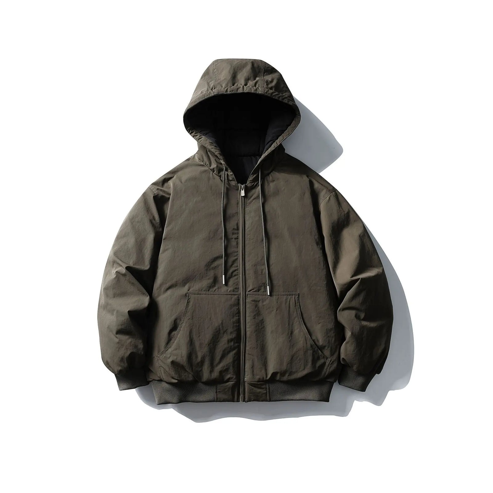 Workwear Down Jacket Men Thick Puffer Coat Hooded White Duck Down Outerwear