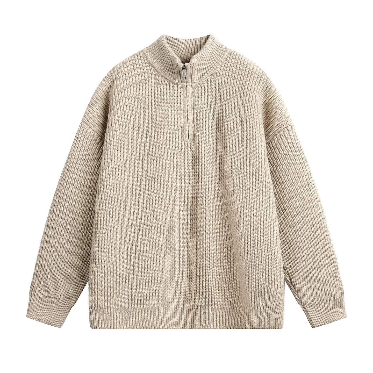 Half zip stand up collar sweater for men