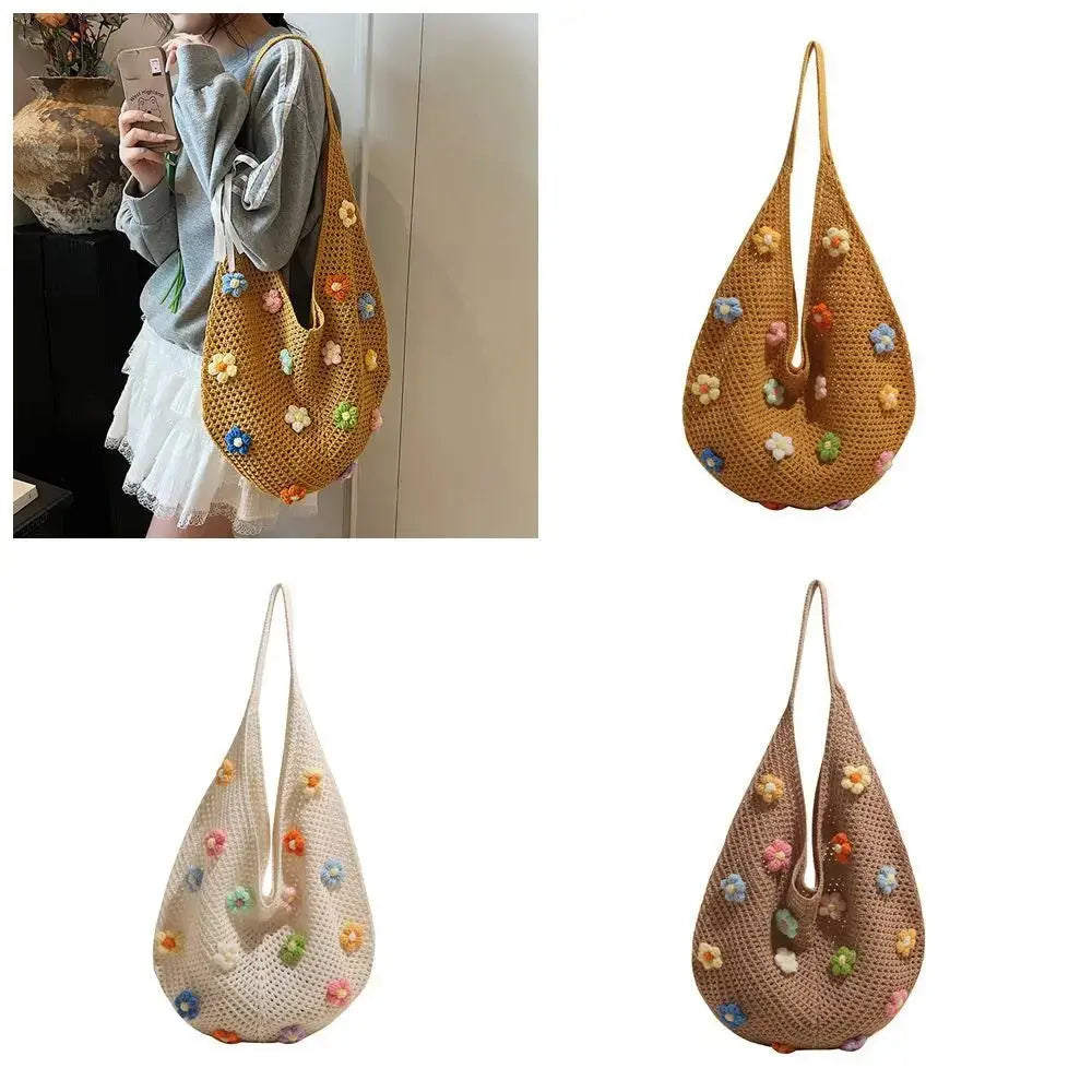 Bohemian Hollow Woven Beach Tote Bag