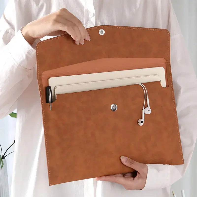 Premium A4 Leather Document Bag - Stylish Organizer