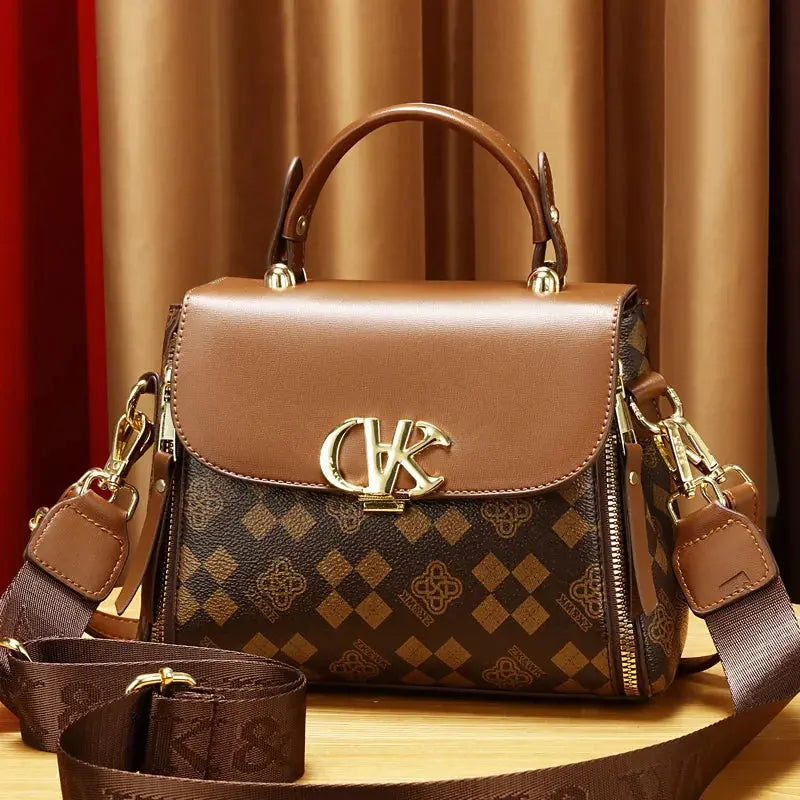 Retro Letter Print Handbag, Women's Mini Crossbody Bag, Fashion Top Handle Flap Purse