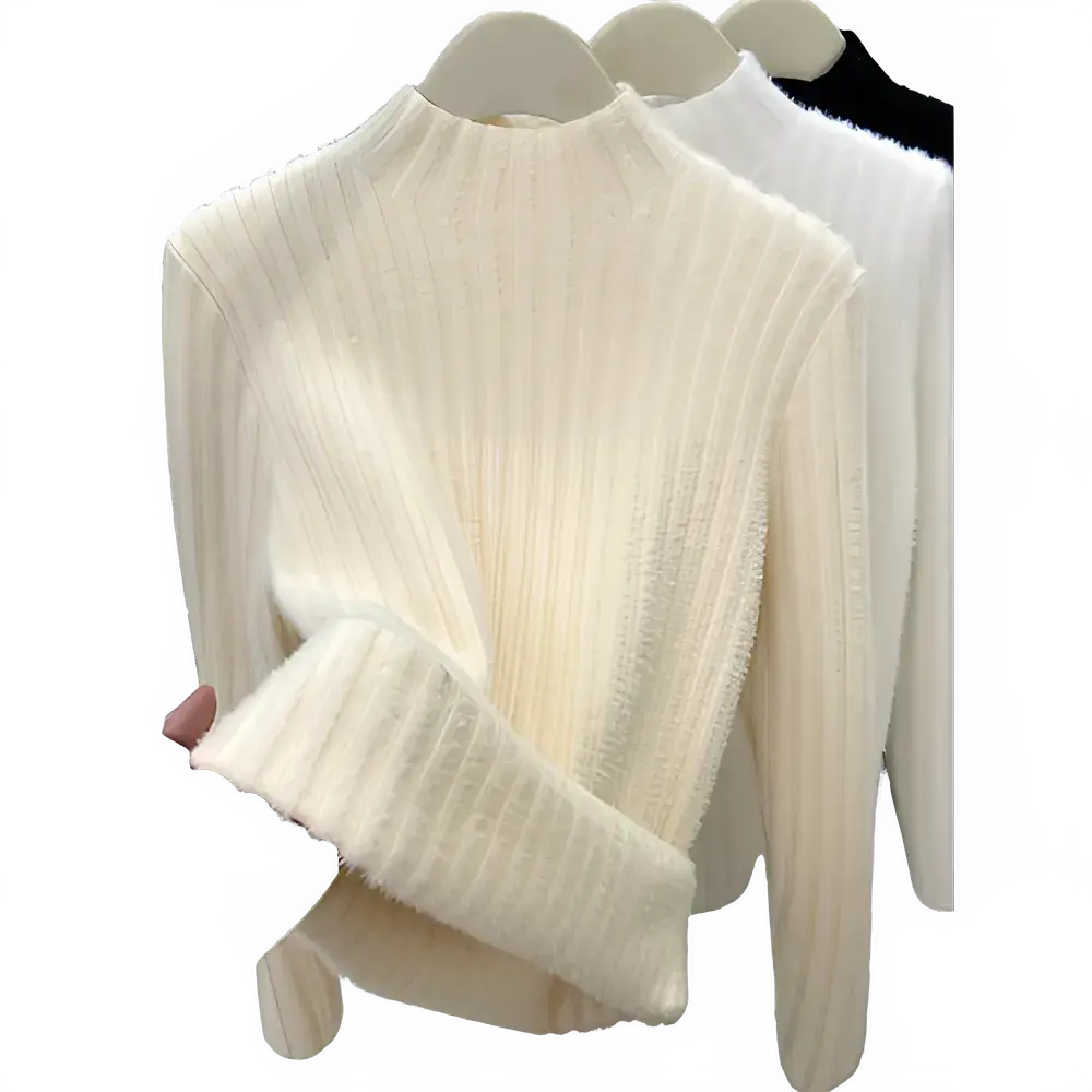 Warm Lined Turtleneck Sweater for Women