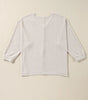 White Waffle Knit Side Slits Loose Fit V Neck Top Dear-Lover Dropshipping