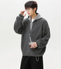 Faux Two-Piece Patchwork Open Front Hooded Knit Sweater Coat for Men and WomenAutumn Winter Loose Couple Lazy Style Sweater Markonline
