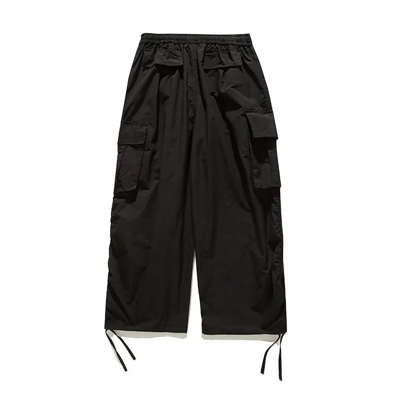 Work pants loose straight leg drawstring casual pants for men Markonline