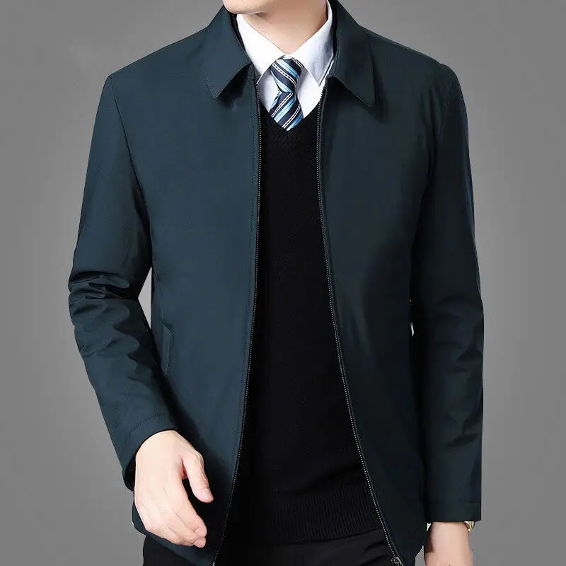 Mens Jackets And Coats Turn Down Collar Men Winter Jacket Zipper Side Pocket Men's Clothing Fashion Long Sleeve Coat Men Markonline