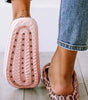 Pink Leopard Print Thick Sole Slip On Slippers Markonline