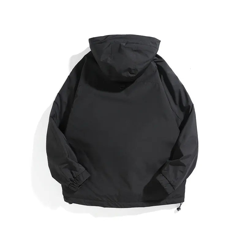 Outdoor Hooded Tactical Jacket for Men Loose Fit Functional Pockets Windbreaker Coat Markonline