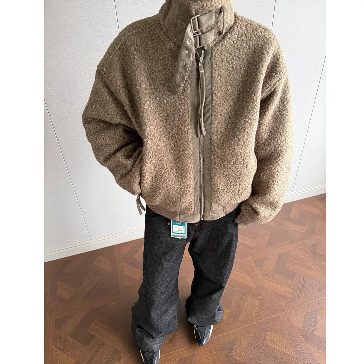 Lamb wool and velvet cotton coat jacket eprolo