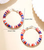 Fiery Red Patriotic Multicolored Bead Hoop Earrings Dear-Lover Dropshipping
