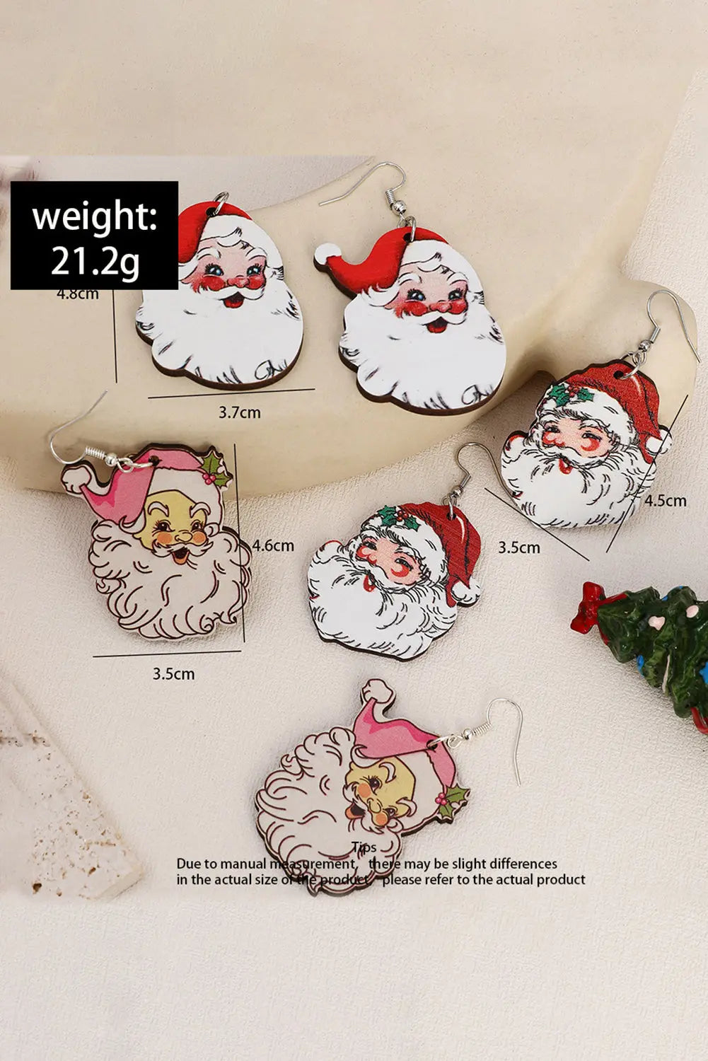 White 3 Pairs Christmas Santa Clause Pendant Hook Earrings Dear-Lover Dropshipping