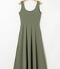 Four Leaf Clover Sleeveless Scoop Neck Flared Split Midi Dress Markonline