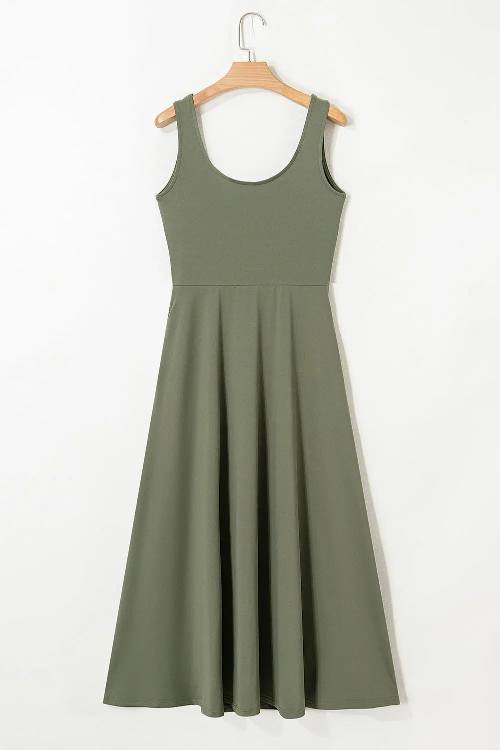 Four Leaf Clover Sleeveless Scoop Neck Flared Split Midi Dress Markonline