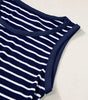 Blue Stripe Contrast Round Neck Sleeveless Slim Top Markonline