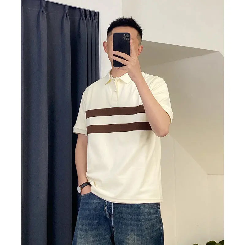 Color blocked polo shirt men's short sleeved T-shirt summer Markonline