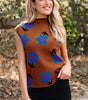Chestnut Floral High Neck Sweater Vest Dear-Lover Dropshipping