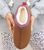 Chestnut Contrast Print Suede Plush Lined Snow Boots Markonline