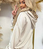 Jet Stream Leopard Contrast Drawstring Hood Drop Shoulder Loose Top Dear-Lover Dropshipping