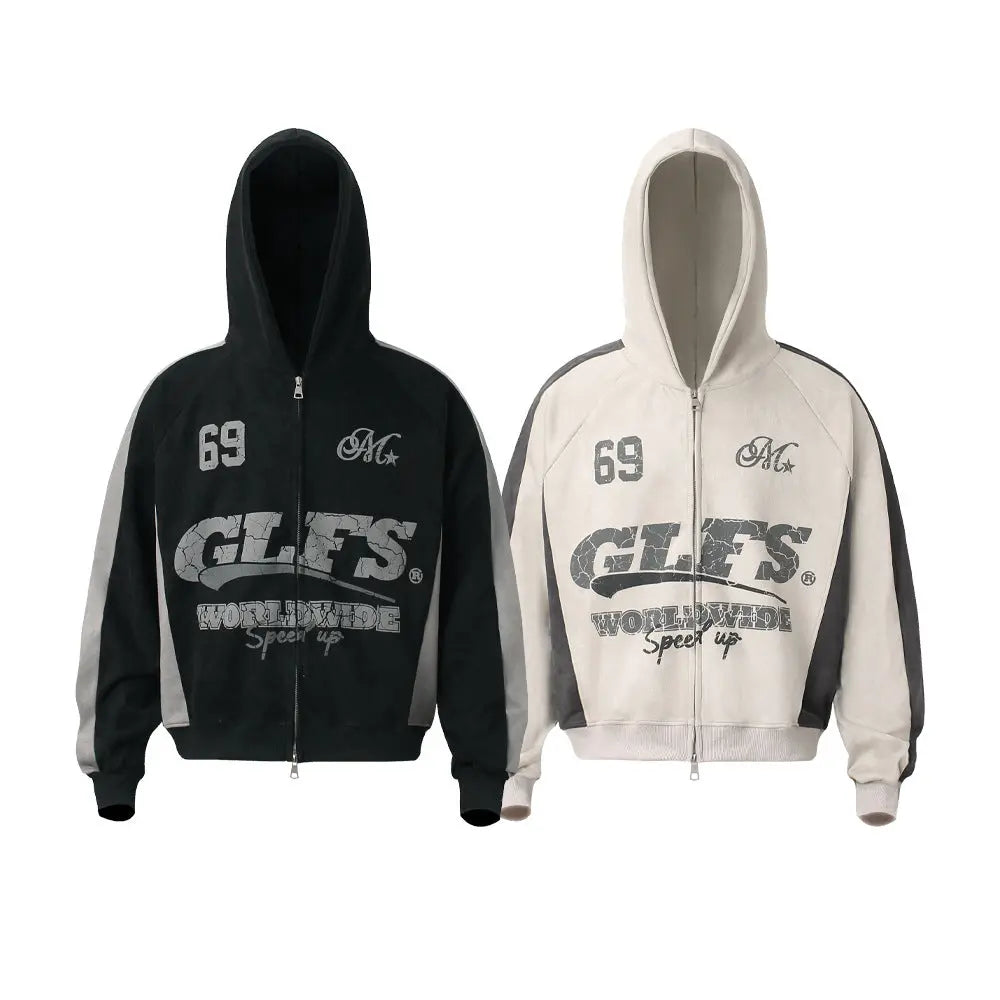 Suede zipper hoodie for men Markonline