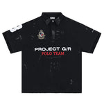 Men's Polo Shirt with Patchwork Badge Letter Embroidery Football Markonline