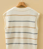 Multicolour Striped Print Button V Neck Sweater Vest Dear-Lover Dropshipping