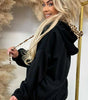 Black Leopard Contrast Drawstring Hood Drop Shoulder Loose Top Dear-Lover Dropshipping
