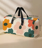 White Flower Print Quilted Large Duffel Bag Markonline