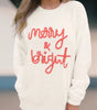 White Striped Merry Bright Letter Christmas Sweater Dear-Lover Dropshipping