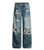 Washed blue ripped jeans for women Markonline