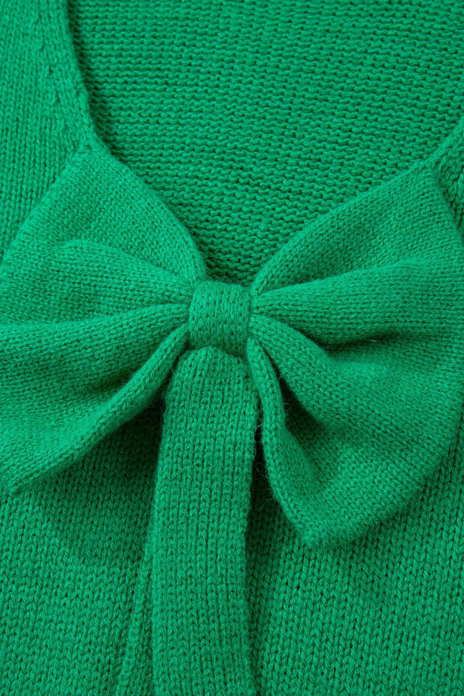 Bright Green Bow Backless Bubble Sleeve Sweater Dear-Lover Dropshipping