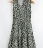 Green Boho Floral Print V Neck Tunic Sleeveless Dress Markonline