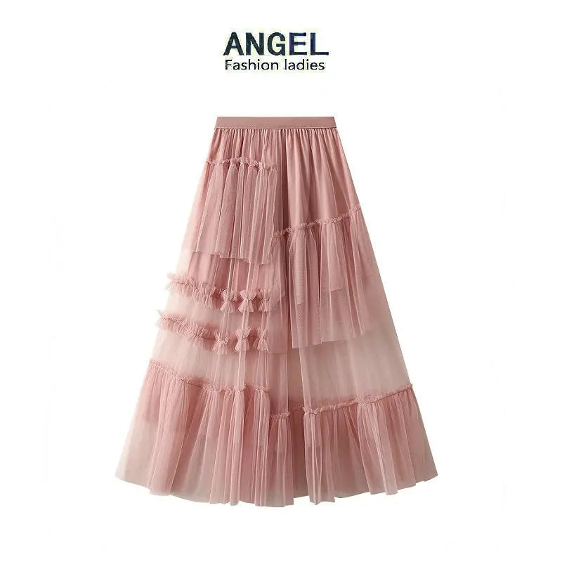 Cake skirt design irregular half skirt dreamy mesh skirt for women eprolo