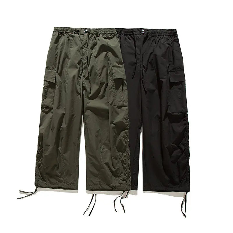Work pants loose straight leg drawstring casual pants for men Markonline