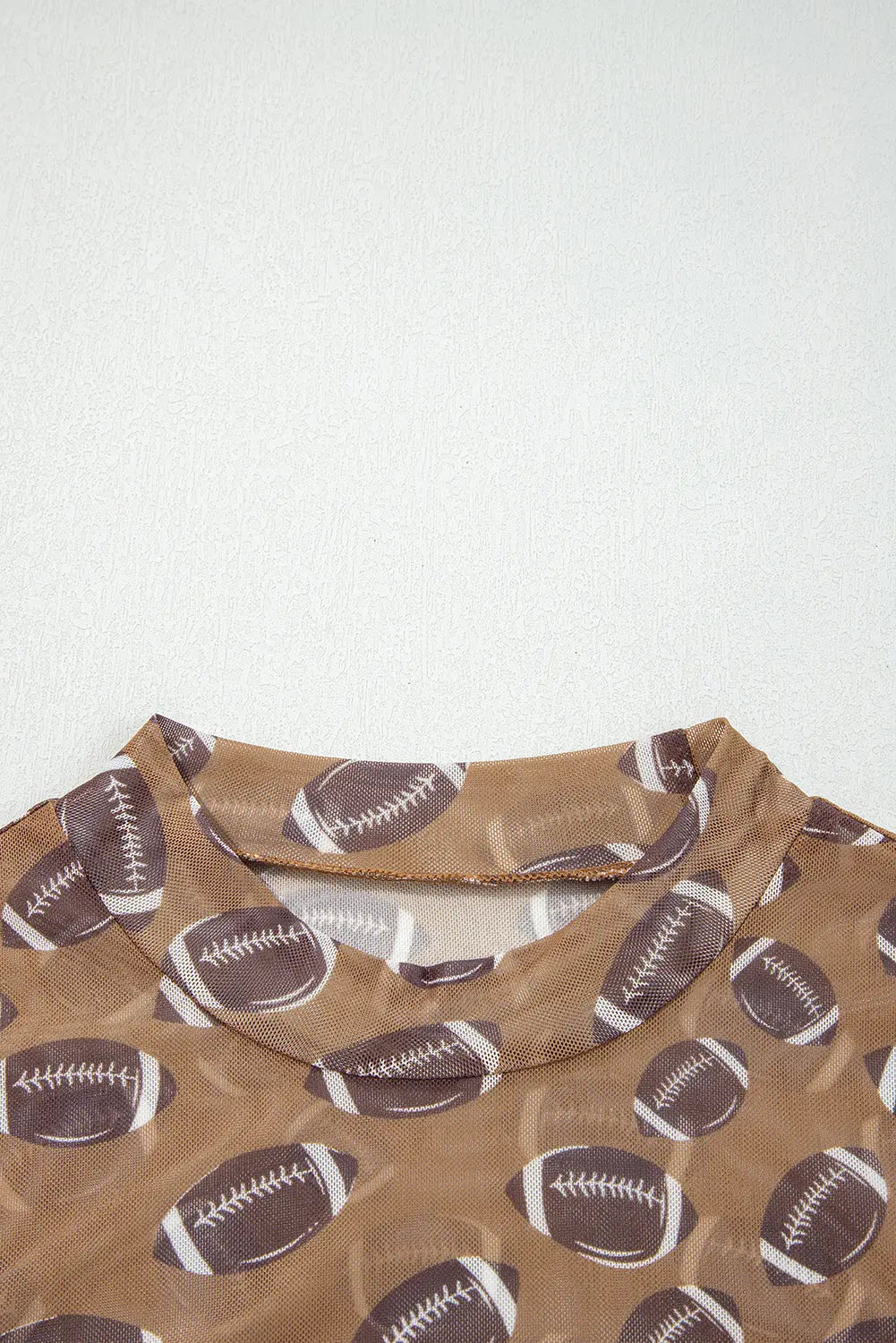 Brown Game Day Rugby Mesh Sheer Long Sleeve Top Dear-Lover Dropshipping