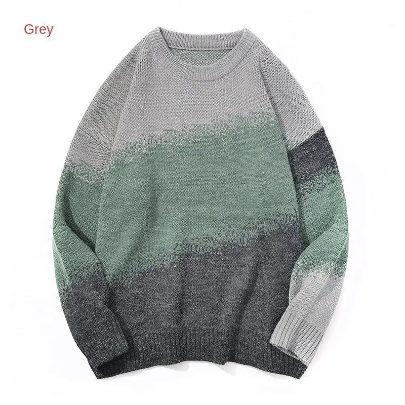 Gradient color loose knit sweater for men and women Markonline