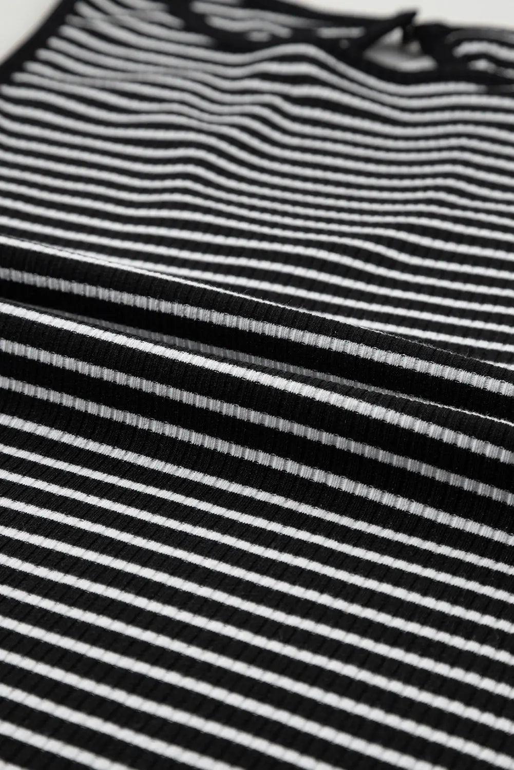 Black Striped Print Ribbed Knit Sleeveless Top Dear-Lover Dropshipping