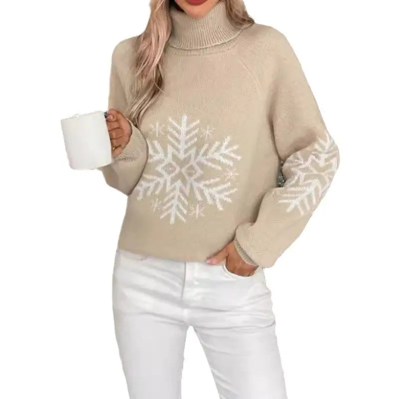 High Collar Christmas Sweaters Women's Clothing Markonline