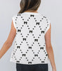 White Bow Pattern Buttoned Side Cropped Sweater Vest Dear-Lover Dropshipping