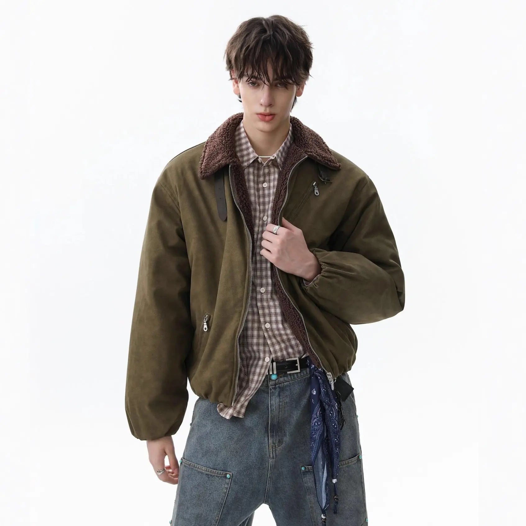 Lamb wool and velvet cotton coat jacket Markonline