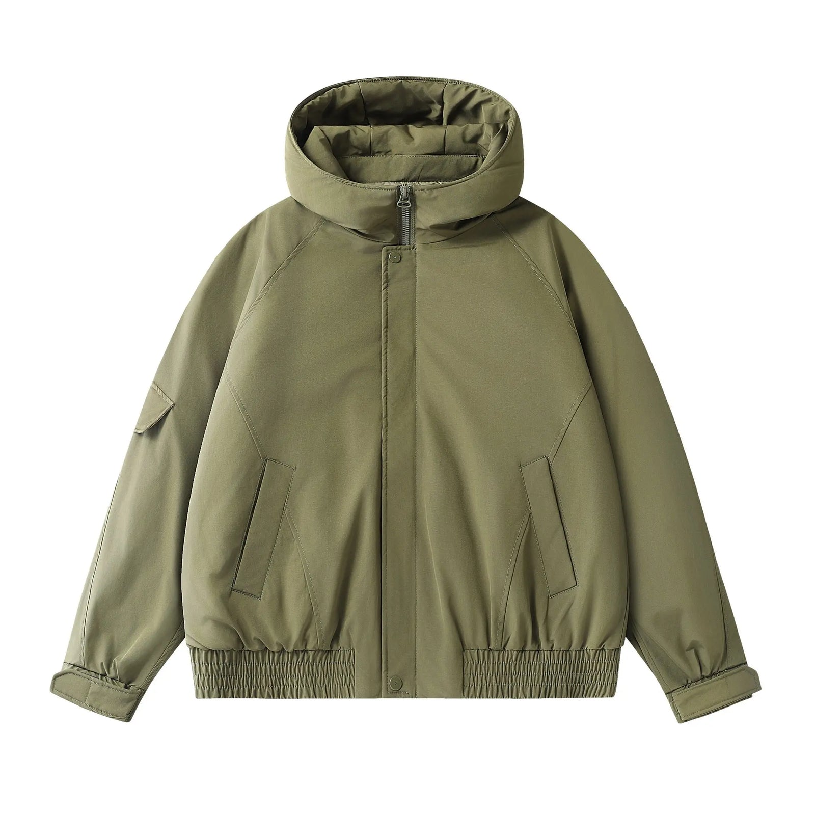 Detachable Hooded Down Jacket for Men Outdoor Solid Color  White Duck Down Warm Coat