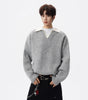 Heavyweight Casual Collar Knit Sweater for Men and Women, Winter Vintage Two-Tone Knitwear High-End Warm Couple's Base Layer Sweater Markonline