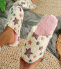 Beige Star Pattern Plush Home Slippers Dear-Lover Dropshipping